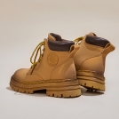 情侣款真皮大黄靴2023新款秋冬季复古女鞋英伦风短靴女厚底马丁靴