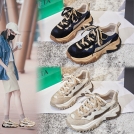 吸膜底鞋子女2023秋季新款厚底头层猪皮老爹鞋女休闲旅游真皮女鞋