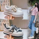 真皮星星小白鞋女2023秋季新款女士板鞋女休闲平底鞋女运动女鞋潮