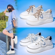 真皮小白鞋女2023夏季新款女士厚底鞋运动透气板鞋女百搭休闲鞋女