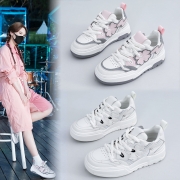 真皮小白鞋女2023夏季新款花朵板鞋女透气运动女鞋休闲百搭鞋子女