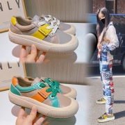 真皮小白鞋女2023秋季新款厚底板鞋女百搭休闲鞋女复古名族风女鞋